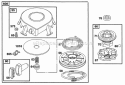 Rewind Assy Diagram and Parts List for 28C702-0015-01  Briggs and Stratton Engine
